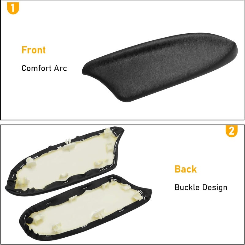 APESER Compatible with Honda Accord Rear Door Panels Armrest Lid 2008-2012,2 Pcs PU Leather Door Armrest Lid Cover for Accord EX/EX-L/LX/LX-P/SE Rear Left Right Side(Black)(NOT Fit for Coupe Model) - Image 4